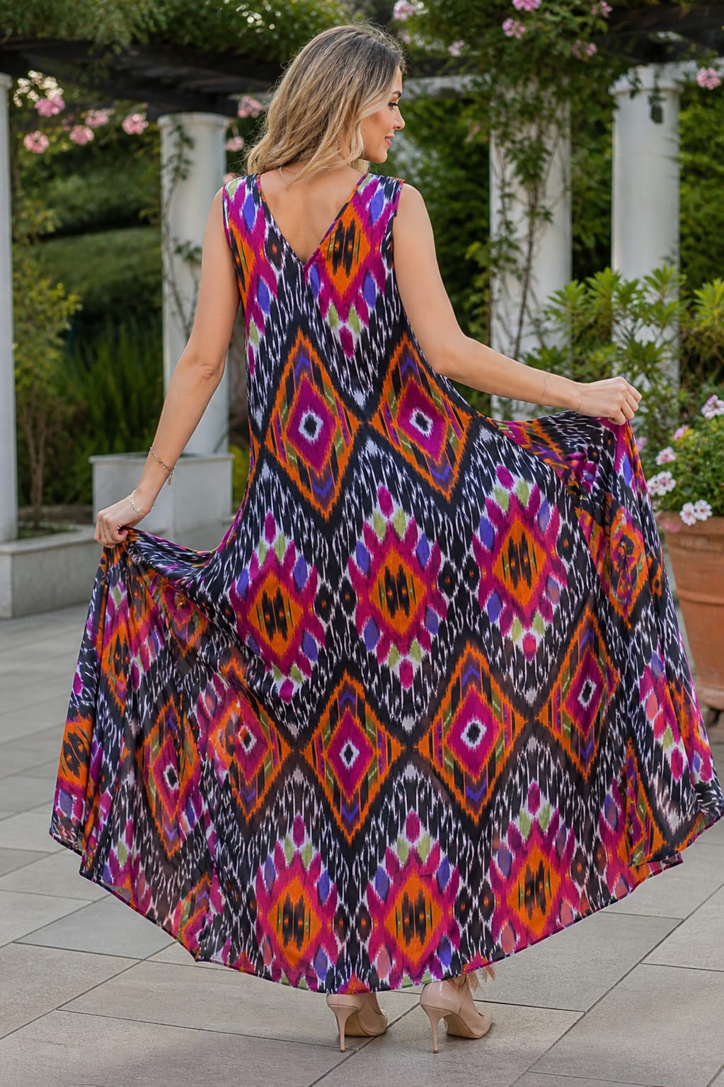 Printed Pure Cotton Casual Long Gown