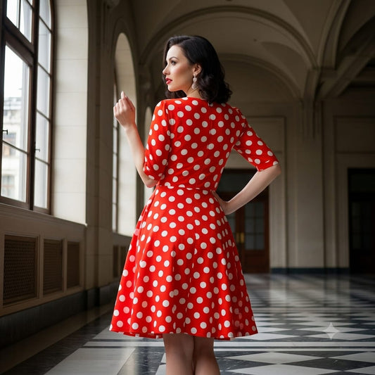 Chic Polka Dot Short Dress