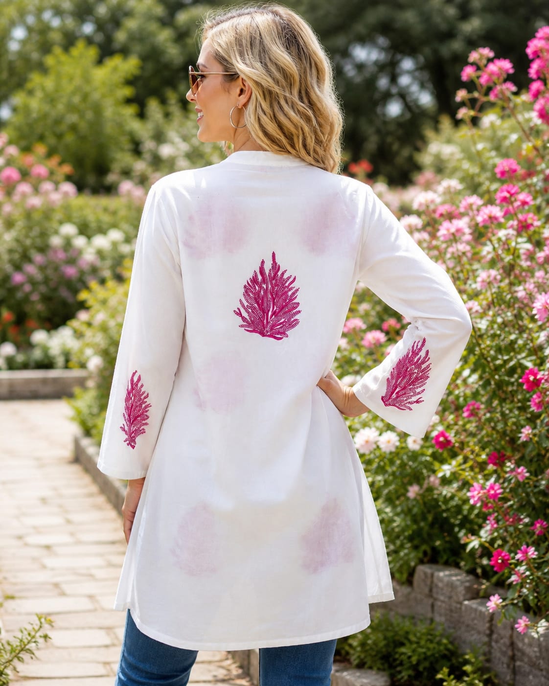 Hand Embroidered Long Tunic Top – Long Coat Style